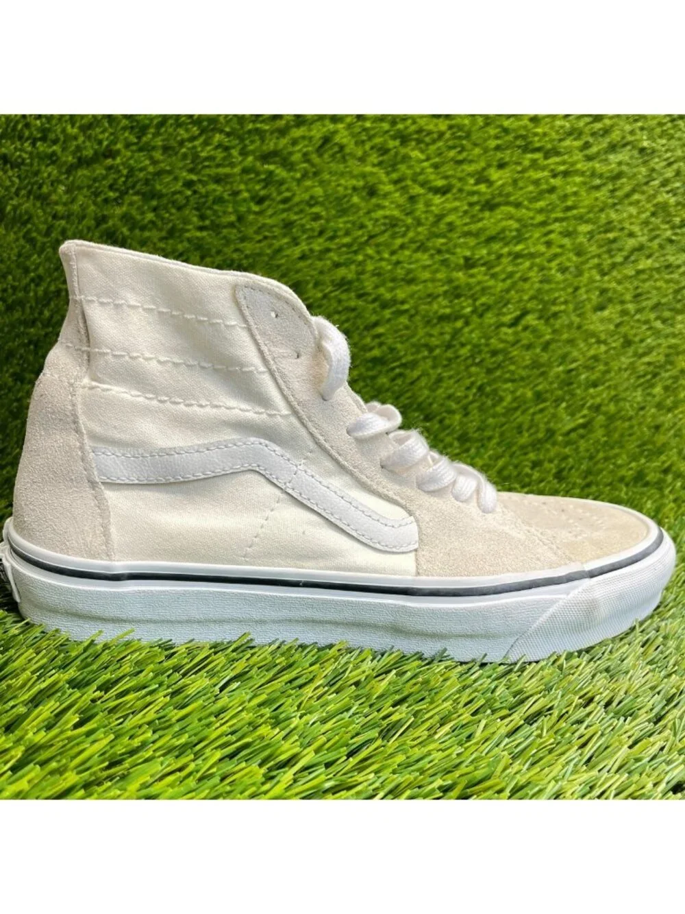 Vans Sk8-Hi Womens Size 8.5 Mens 7 White Athletic Walking Skate Shoes Sneakers